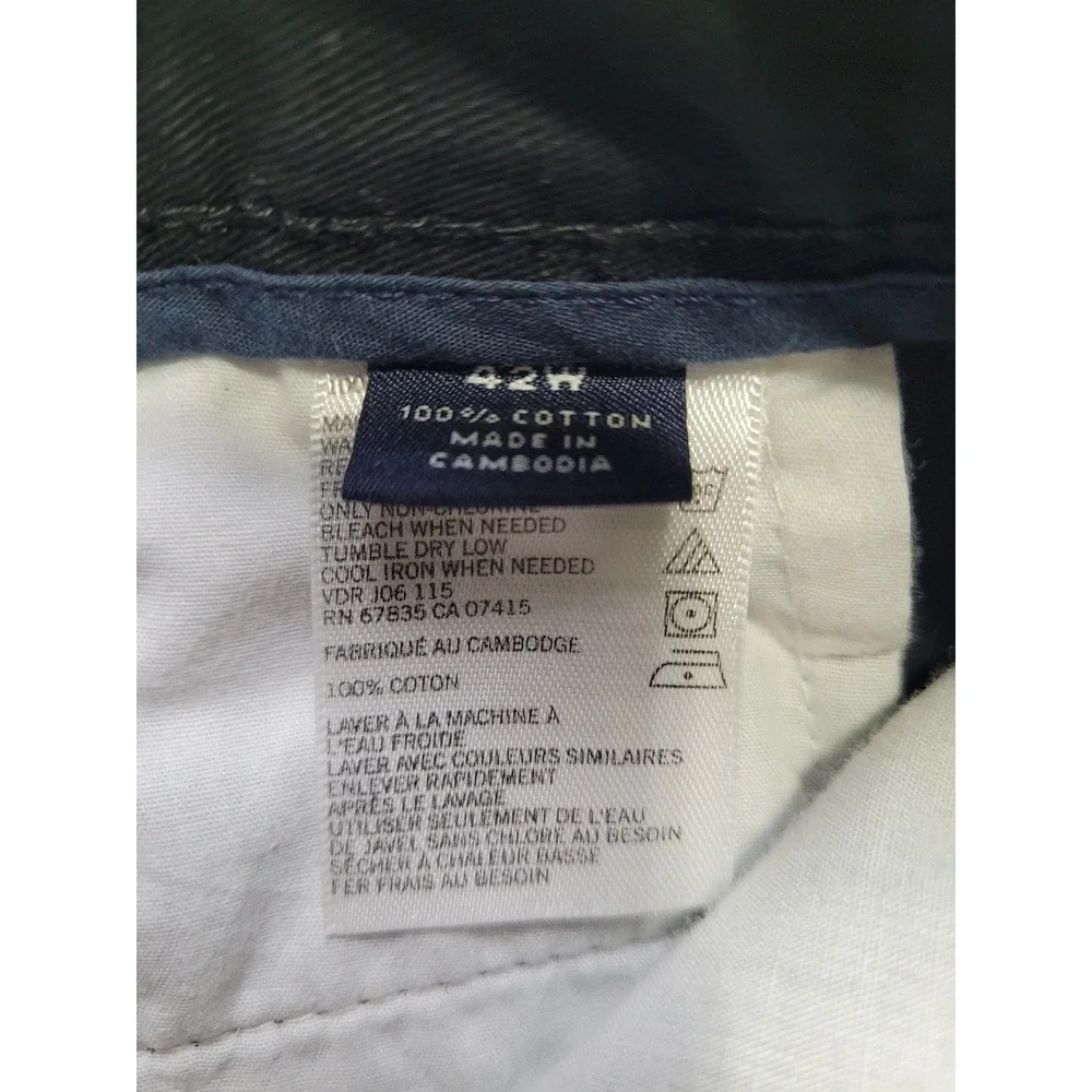 Nautica The Deck Short Mens 42 black Classic Fit Cotton Chino